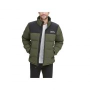 Men's Levi's Arctic Stand Collar Logo Quilted ColorBlock Puffer Jacket B4HP