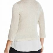 Status by Chenault Women's Layered Crochet Trim T-Shirt Top Plus Size B4HP