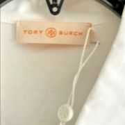 Tory Burch Womens Check Panel Cotton Button-Down Shirt Rhinestone Cufflings