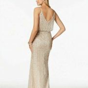 Women Adrianna Papell Sequined Blouson Glamour Gown Nude size 8, 10
