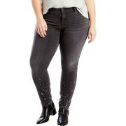 Women Levi's Plus Size 711 Skinny Jeans Black Acid Wash waist 20W M B4HP