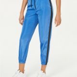 Women's Waisted Parachute Cropped Jogger Track Pants Royal Blue B4HP