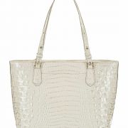 Brahmin Medium Misha Melbourne Embossed Tote Daydream White Leather B4HP