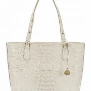 Brahmin Medium Misha Melbourne Embossed Tote Daydream White Leather B4HP