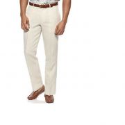 Mens Tasso Elba Pebble Color pants 42 X 30 Classic Fit Flat Front 100% cotton