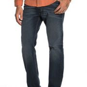 Levis Men's 505 Regular-Fit Straight leg Jeans sits at waist Stretch/No Stretch