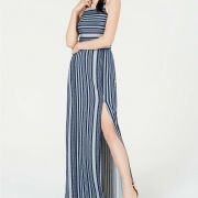women BCX  Striped Maxi Dress BLUE MEDIUM